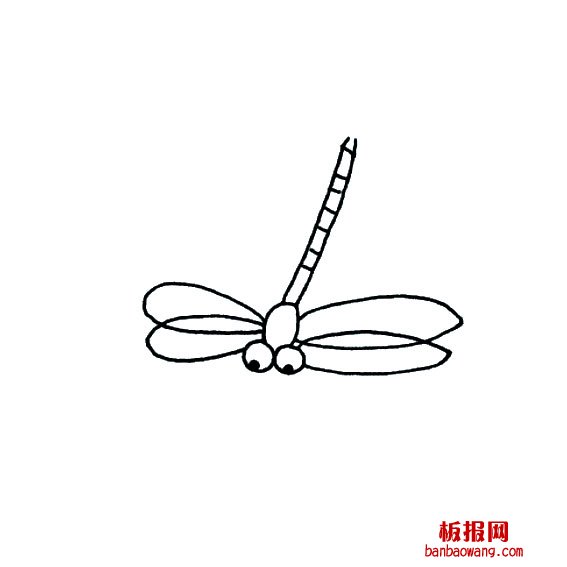简笔画蜻蜓如何画昆虫类