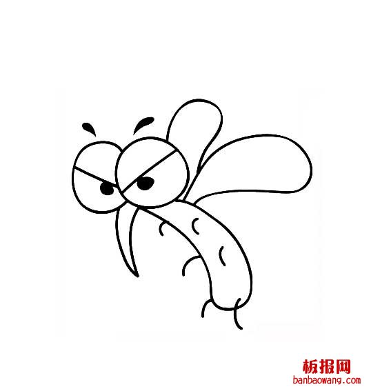 蚊子的画法卡通简笔画