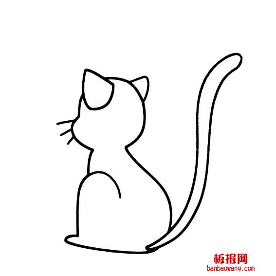 小猫咪的画法动物背影简笔画