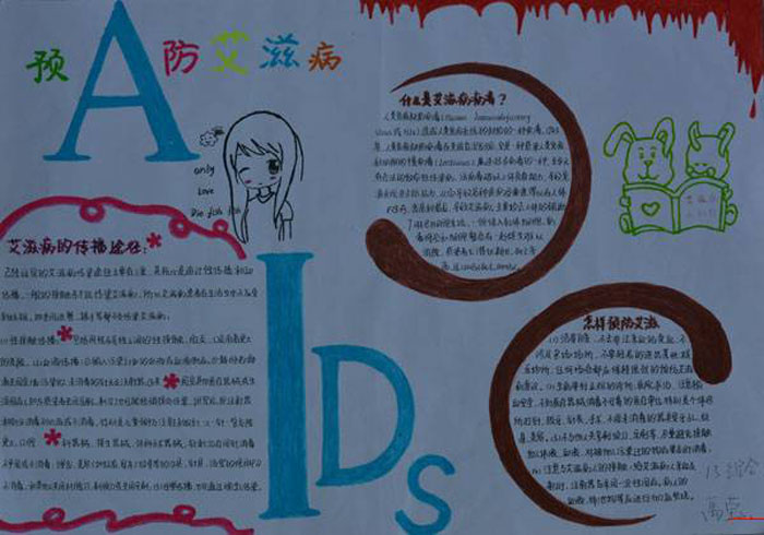 世界艾滋病日手抄报，预防艾滋病