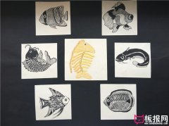 七种鱼图案素材，图案设计