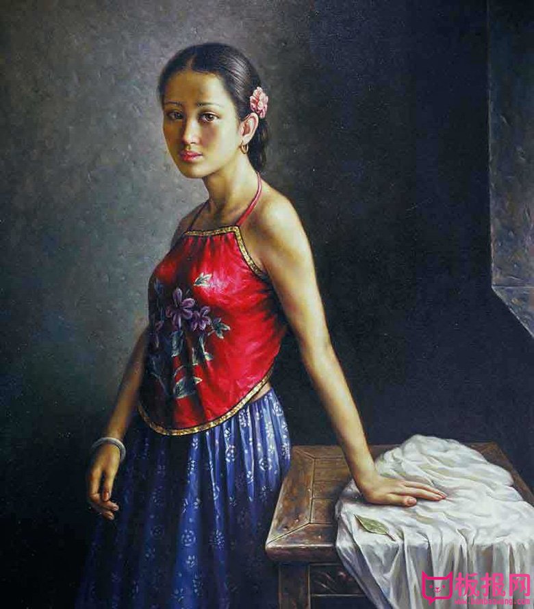 油画人物，中国油画美女