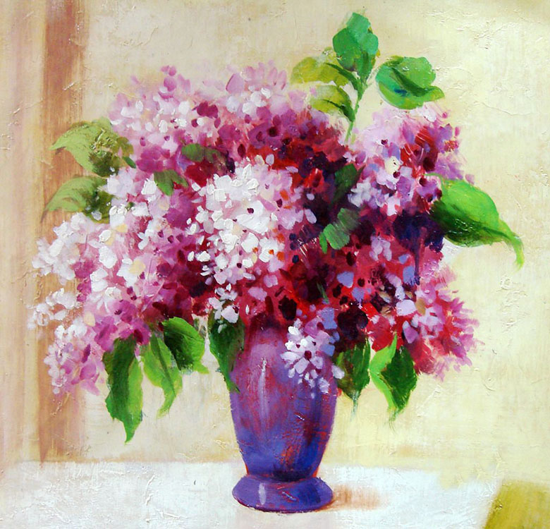 静物油画，欧式花卉花瓶静物油画图片