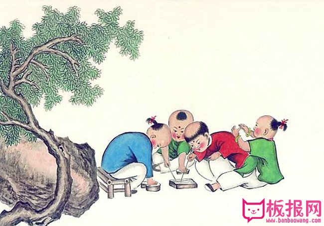 中国古代人物国画，儿童人物国画
