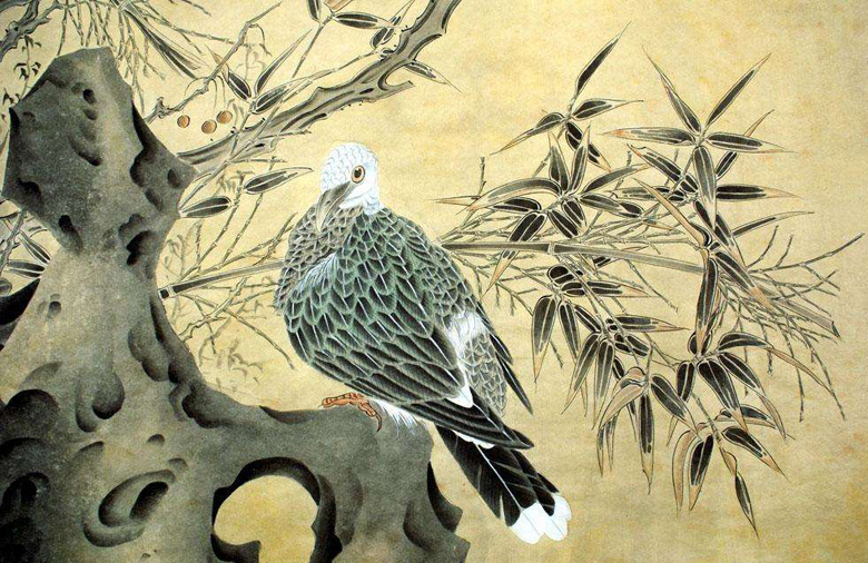 国画竹子图片，竹子与鸟