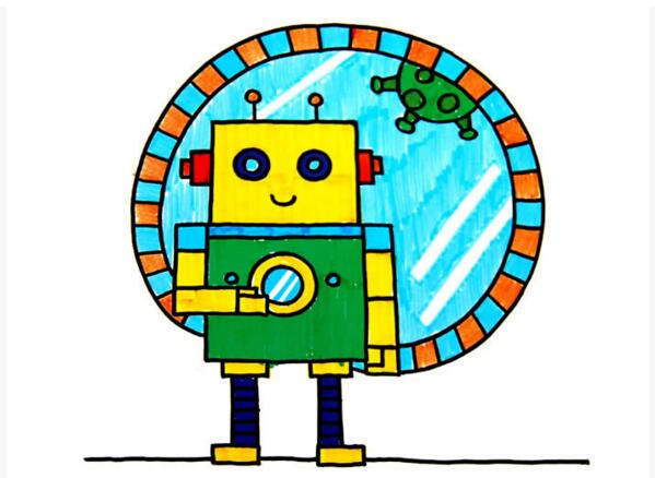儿童科幻画图片，万能的机器人