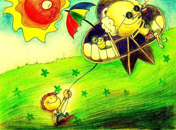 小学生科幻画图片，创意风筝