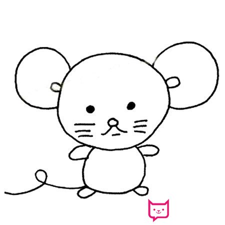 简单的动物简笔画教程，小老鼠简笔画