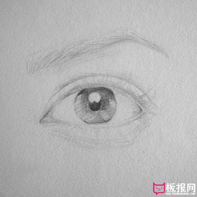 人体结构素描，一只眼睛的绘画过程