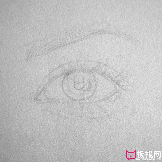 人体结构素描，一只眼睛的绘画过程