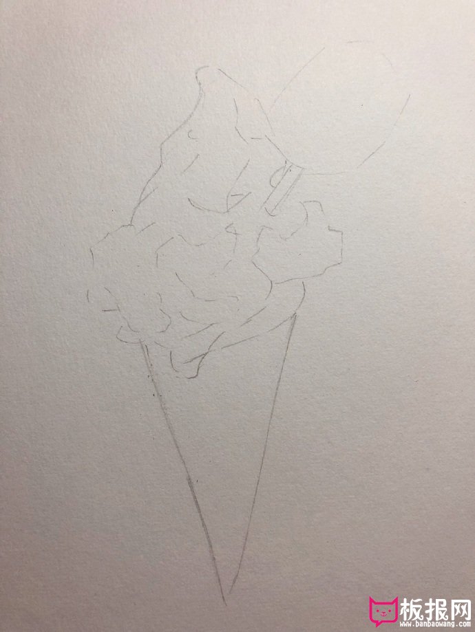 漂亮的彩铅画教程步骤图，爆米花冰激凌