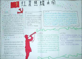 小学生红色教育手抄报图片，红星照耀中国