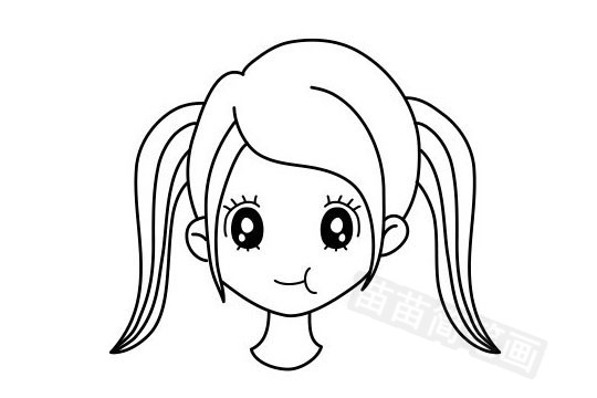 女孩头发的基础简笔画画法展示