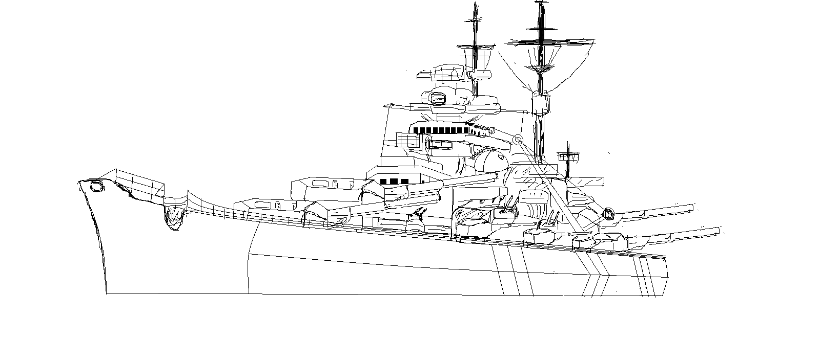 战舰的简笔画画法教程