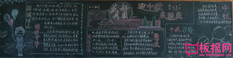 迎中秋庆国庆黑板报，中秋节的习俗