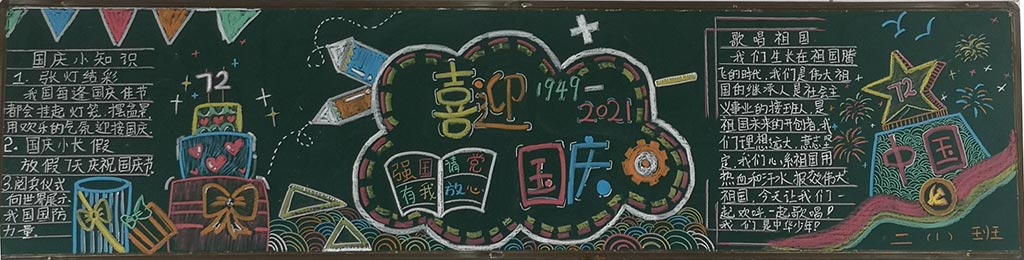 1949-2021喜迎国庆黑板报图片