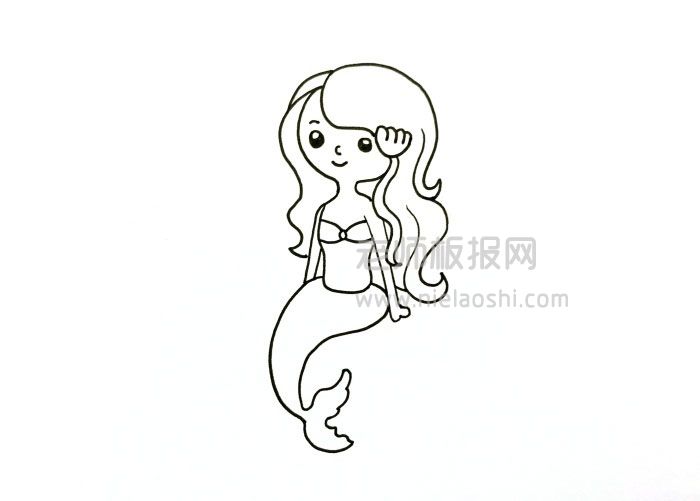 QQ红包美人鱼简笔画图片 美人鱼怎么画的
