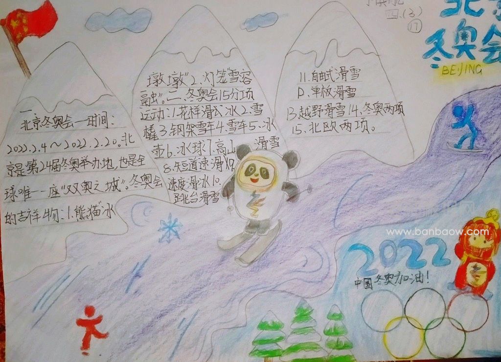 北京冬奥会《双奥之城》手抄报图片