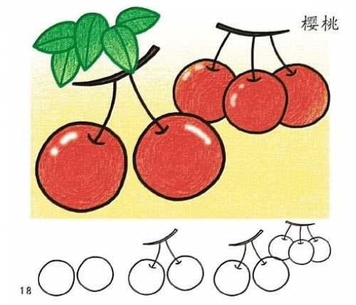 美味樱桃植物简笔画