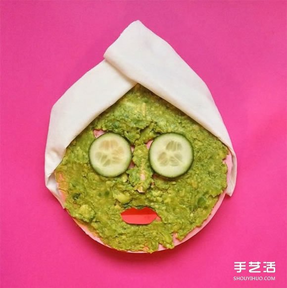 食物和卡纸DIY创意人物肖像 做自己擅长的事